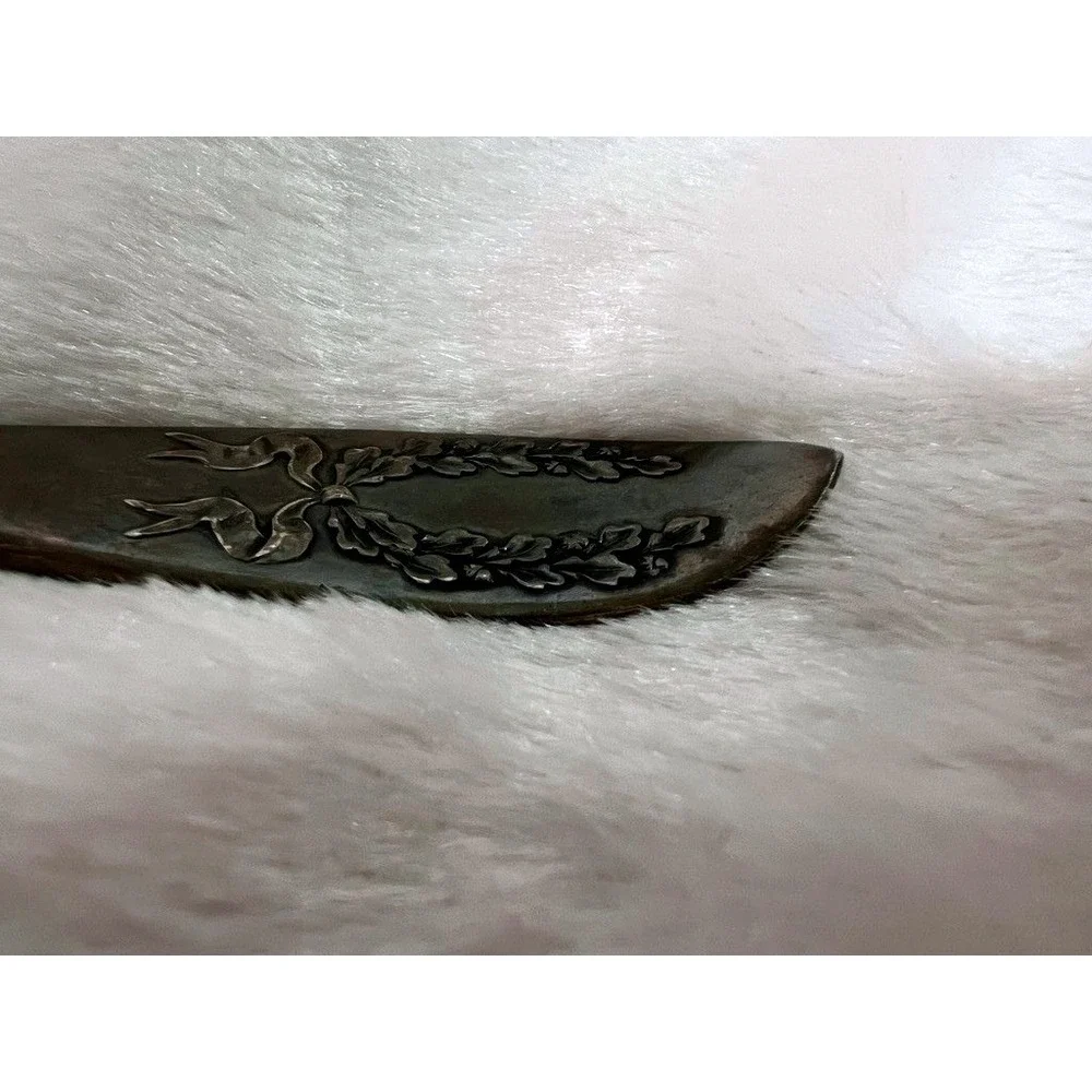 Rockford Silver Plate Cold Meat‎ Fork Laurel Wreath Ribbon Victorian Edwardian